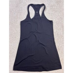 Lululemon Womens Black Racerback Activewear Tank Top Scoop Neck Size 6